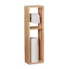 Relaxdays Porte-Papier Toilette en Bois de Noyer - Montage Mural ou sur Pieds - Rangement pour Rouleaux de Rechange - Style Naturel