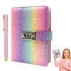 Journal Intime Fille avec Cadenas et Stylo - Design Arc-en-ciel - Cadeau Idéal 8-14 ans