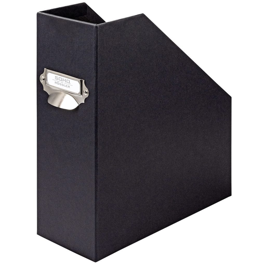 Rössler S.O.H.O. Porte-revues A4 avec poignée Noir - Organisation Élégante pour Bureau et Maison