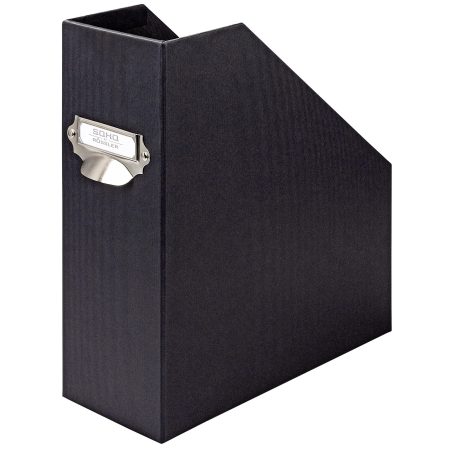 Rössler S.O.H.O. Porte-revues A4 avec poignée Noir - Organisation Élégante pour Bureau et Maison