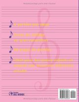 Cahier de musique à larges portées – 100 pages, 6 portées par page, format 21,59 x 27,94 cm, couverture souple