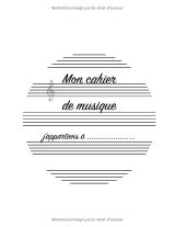 Cahier de musique A4 – Carnet de partitions vierges débutant, Seyes grands carreaux, 7 portées/page, 110 pages, couverture licorne
