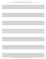 Cahier de musique A4 – Carnet de partitions vierges débutant, Seyes grands carreaux, 7 portées/page, 110 pages, couverture licorne