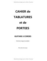 Cahier de tablatures et portées pour guitare 6 cordes – 118 pages, 21,59 x 27,94 cm, couverture souple blanche