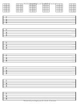 Cahier de tablature guitare – 7 tablatures et 6 diagrammes d’accords par page, grand format 8,5 x 11, 120 pages, papier de qualité