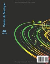 Cahier de musique grand format 21,6 x 27,9 cm – 48 pages – 12 portées par page – Papier 90 g/m² – Couverture souple mate