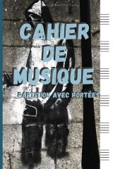 Cahier de musique petit format – 6 portées par page, 60 pages – Papier à musique vierge, couverture souple brillante