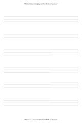 Cahier de musique petit format – 6 portées par page, 60 pages – Papier à musique vierge, couverture souple brillante