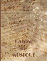 Cahier de musique – Carnet de partitions manuscrit, 12 portées/page, 100 pages, grand format 21,59 x 27,94 cm, couverture souple mate