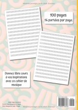 Mon Cahier de Musique A4 – 100 pages, 14 portées/page, couverture Métronome | Carnet de partitions et solfège