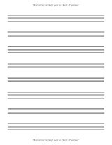 Cahier de musique grand format 21,59 x 27,94 cm – Papier à 6 grandes portées et pages lignées