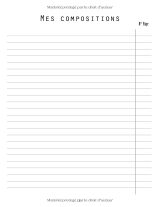Cahier de musique Batterie – Grand format 21,59 x 27,94 cm, 13 portées par page, 115 pages, couverture souple noire