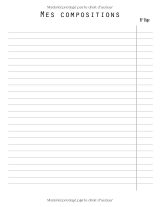 Cahier de musique Batterie – Grand format 21,59 x 27,94 cm, 13 portées par page, 115 pages, couverture souple noire
