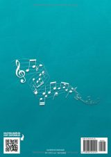 Cahier de musique A4 – 9 portées par page avec espace d’annotations – Papier blanc – Couverture souple turquoise
