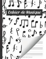Cahier de musique – 10 portées avec ligne pour annotations et paroles – 50 pages, grand format