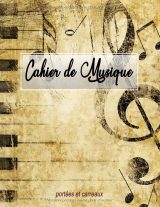 Cahier de musique à portées et carreaux Seyès – Grand format, 101 pages, papier blanc – pour solfège, composition et calligraphie