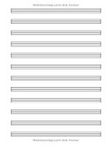 Cahier de musique A4 – Seyes grands carreaux et 12 portées, pages alternées paroles/solfège, couverture brillante