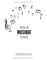 Cahier de musique et chant A4 – pages alternées Seyes grand carreaux et 12 portées – couverture souple brillante – idéal pour paroles, solfège et composition