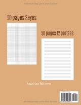 Cahier de musique et chant – Pages Seyes et 12 portées alternées pour paroles et solfège