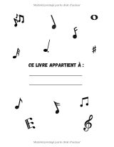 Cahier de musique enfant – 6 grosses portées par page, partitions vierges pour débuter le solfège, grand format A4, 100 pages