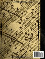 Cahier de Musique Grand Format – 100 Pages, 12 Portées par page – Papier Manuscrit – Couverture Vintage Parchemin