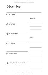 Agenda du Pasteur – Agenda civil, couverture souple, 108 pages (Français)