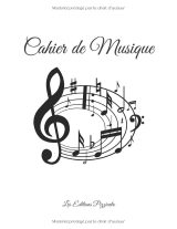 Cahier de musique grand format A4 – 105 pages, 12 portées par page – Carnet de partitions à remplir pour composition et solfège