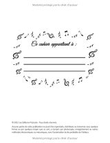 Cahier de musique enfant Dinosaure – Carnet de partitions vierges, 6 portées par page, 105 pages, grand format