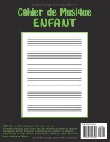 Cahier de musique enfant Dinosaure – Carnet de partitions vierges, 6 portées par page, 105 pages, grand format