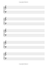 Cahier de musique Piano A4 – 110 pages, double portée (5×2 par page), papier 90 g/m² – Carnet de partitions vierges grand format