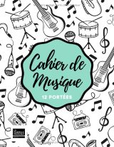 Cahier de musique 12 portées A4 – 80 pages | Papier manuscrit pour composition et solfège | Couverture moderne et souple