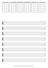 Cahier de tablatures pour ukulélé A4 – 120 pages | 8 tablatures et 6 diagrammes d’accords par page