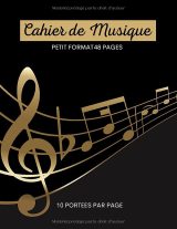 Cahier de musique 17 x 22 cm – 10 portées par page, format compact pour solfège et composition – Enfants et adultes