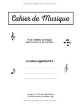 Cahier de musique 17 x 22 cm – 10 portées par page, format compact pour solfège et composition – Enfants et adultes