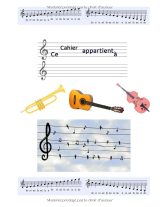 Cahier de musique pour solfège et partitions – 8 portées par page, annotations, 80 pages, grand format 21,6 x 27,9 cm