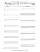 Cahier de musique pour solfège et partitions – 8 portées par page, annotations, 80 pages, grand format 21,6 x 27,9 cm