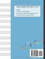Cahier de musique 17 x 22 cm – 10 portées vierges – Solfège et composition – Thème Garçon à la trompette