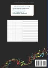 Cahier de musique A4 – 108 pages | 12 portées et grands carreaux Seyès | Solfège, chant, composition | Thème violoncelle, papier 90 g