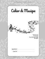 Cahier de musique 17 x 22 cm – 48 pages – 10 portées par page – Carnet de partitions vierges pour solfège et composition – Couverture batterie