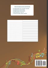 Cahier de musique A4 – 12 portées & grands carreaux Seyès – 108 pages, papier 90 g, motif Lion