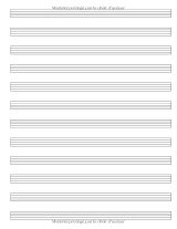 Cahier de Musique A4 – 12 portées par page, pages à grands carreaux, sommaire – 126 pages