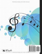 Cahier de musique 17 x 22 cm – Carnet de partitions et paroles avec portées et carreaux pour enfants et adultes