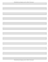 Cahier de musique A4 — 126 pages, 12 portées par page, pages à carreaux avec titre et sommaire
