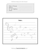 Cahier de musique A4 pour enfants – 7 grosses portées par page, pages à carreaux et sommaire – 126 pages