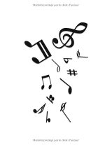 Cahier de musique A4 pour enfants – 7 grosses portées par page, pages à carreaux et sommaire – 126 pages