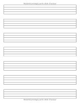 Cahier de musique A4 pour enfants – 7 grosses portées par page, pages à carreaux et sommaire – 126 pages
