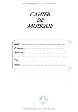 Cahier de musique 17 x 24 cm, 48 pages – Carnet de partitions 10 portées pour solfège et composition – Enfants et adultes