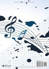 Cahier de musique A4 21 x 29,7 cm – Carnet de partitions et chant, 110 pages, papier 90 g, couverture souple