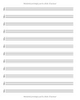 Cahier de musique – 12 portées par page, grand format 20,32 x 25,4 cm – 101 pages – Papier 90 g/m² – Carnet de partitions pour composition et solfège