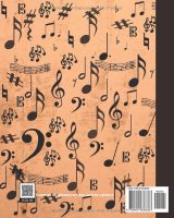Cahier de musique – 12 portées par page, grand format 20,32 x 25,4 cm – 101 pages – Papier 90 g/m² – Carnet de partitions pour composition et solfège